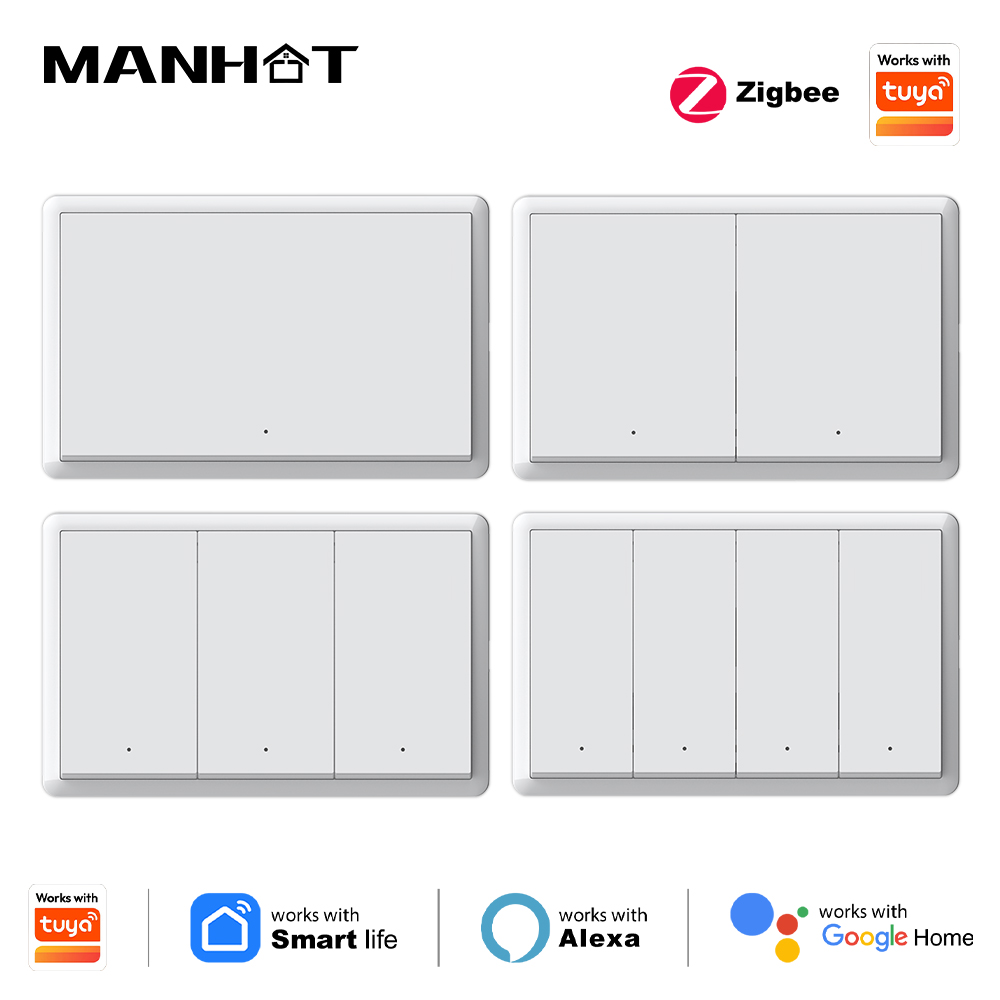 Smart Home Tuya - Manhot Smart Zigbee-schakelaar Geen neutrale draad