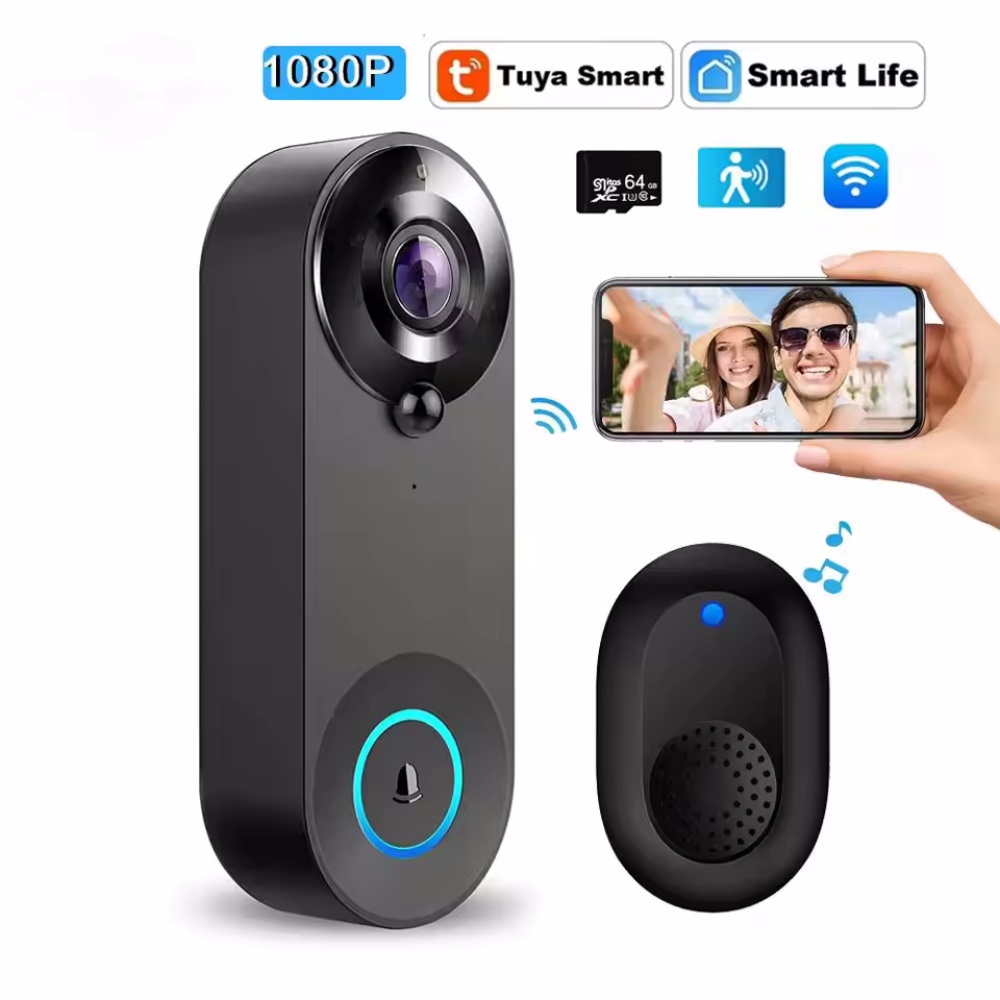 Smart Home Video Doorbell - Tuya 1080P Draadloze WIFI Deurbel Video-intercom