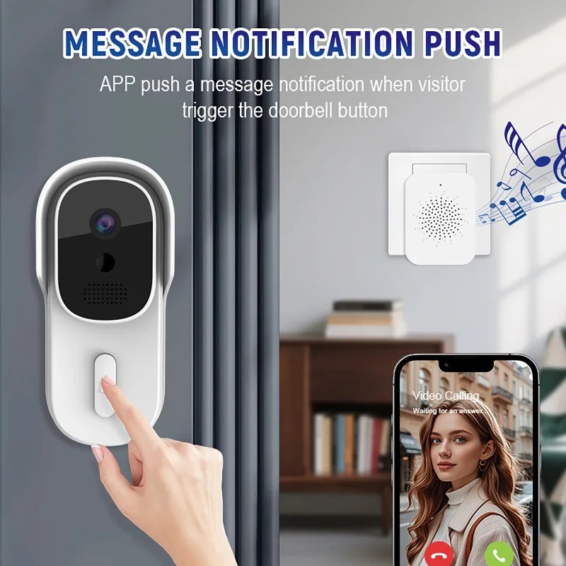 Smart Home Video Doorbell - Tuya Smart Video Deurbel Tweeweg-intercom Mobiele