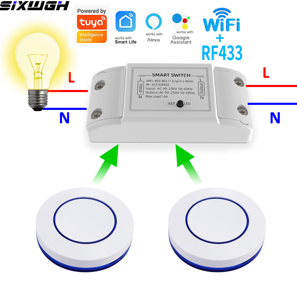 Smart Home Remote Control - 16A WiFi Tuya Smart Switch Draadloze
