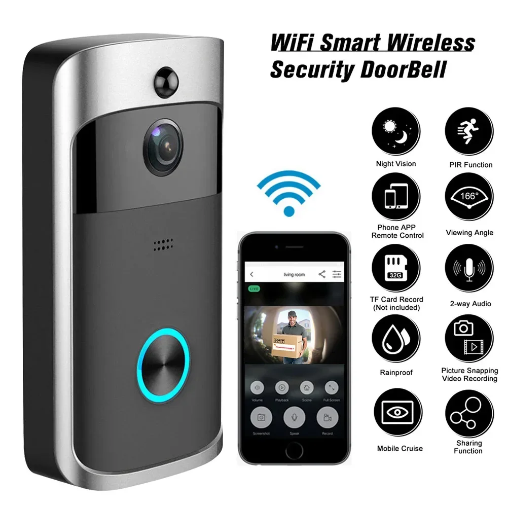 Smart Home Video Doorbell - 720P HD Smart Home Draadloze WIFI