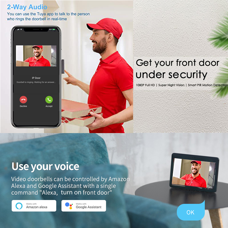 Tuya Smart 1080P Deurbelcamera - Smart Home Video Doorbell recensie en prijs