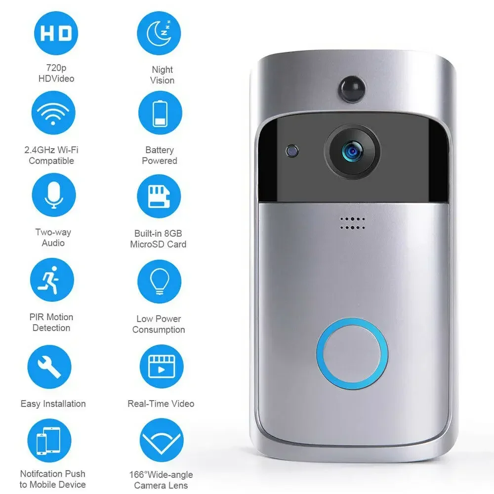 720P HD Smart Home Draadloze W - Smart Home Video Doorbell recensie en prijs